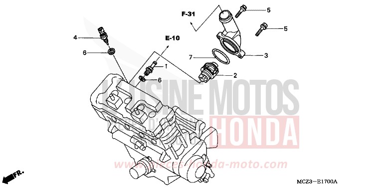 THERMOSTAT de Hornet 900 CANDY TAHITIAN BLUE (PB215) 2002